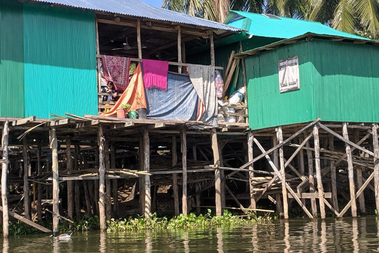  In many places, people are being forced to make houses on the water
