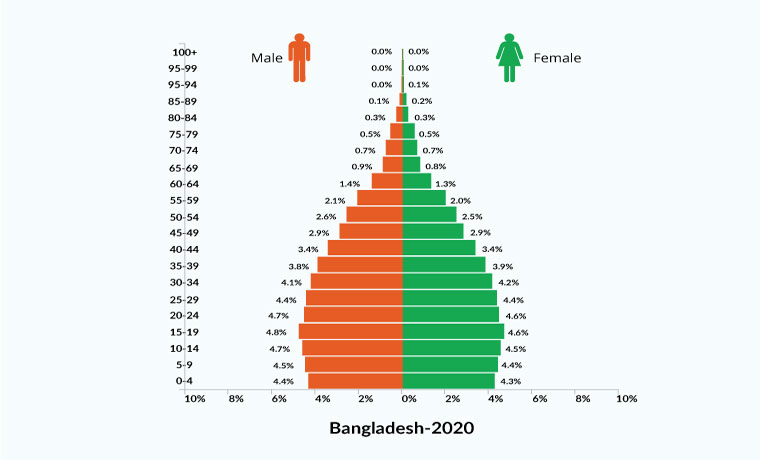 Fig; Visual Representation of Bangladeshi Population